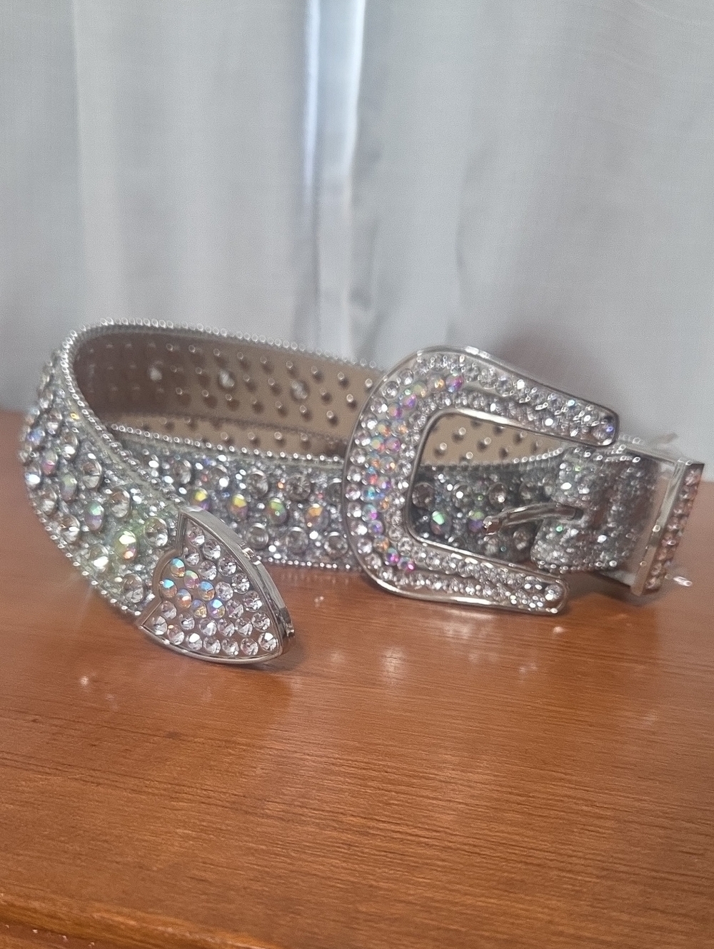 Miu Miu Silver Crystal Rhinestone Belt